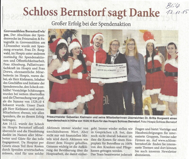 Schloss Bernstorf sagt Danke