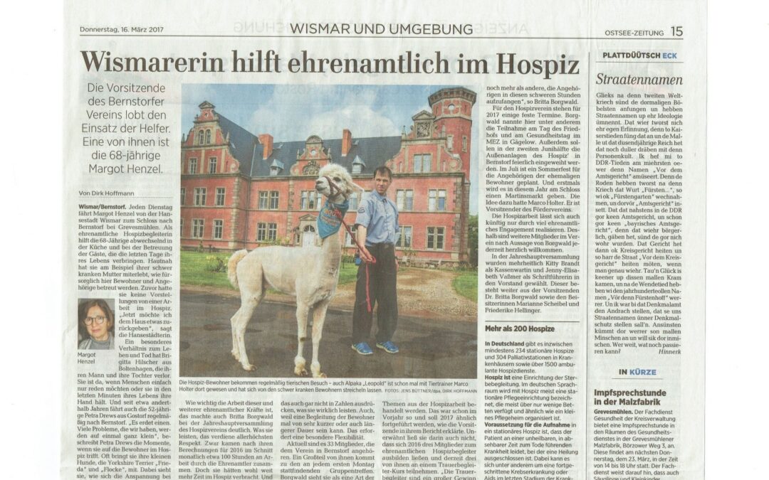 Wismarerin hilft ehrenamtlich im Hospiz