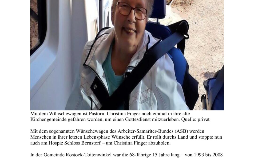 Mit dem Wünschewagen zum Gottesdienst