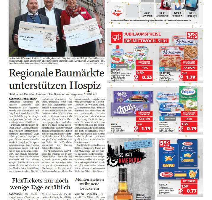 Regionale Baumärkte unterstützen Hospiz