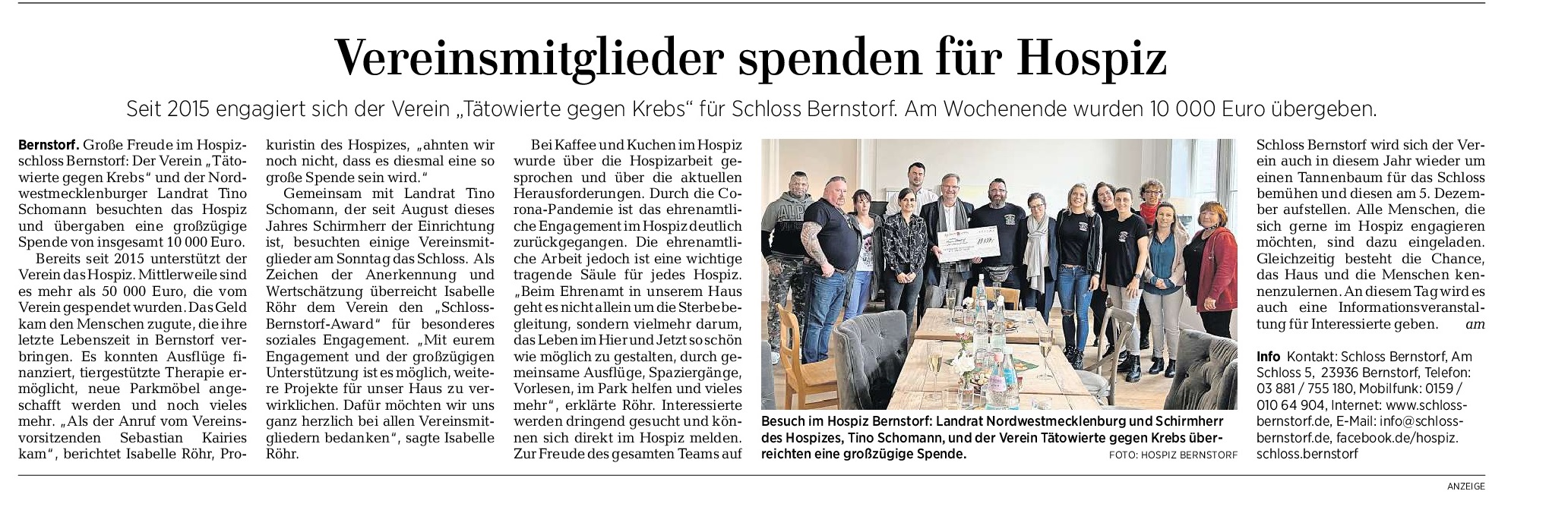 20211020 Vereinsmitglieder spenden fuers Hospiz