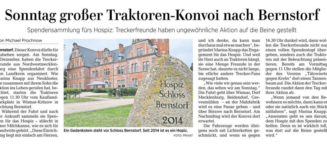 Sonntag großer Traktoren-Konvoi nach Bernstorf