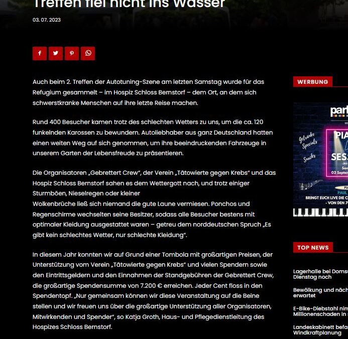Großartiges Spendenergebnis: Auto-Tuning Treffen fiel nicht ins Wasser